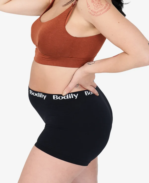 Bodily reusable postpartum mesh underwear in black